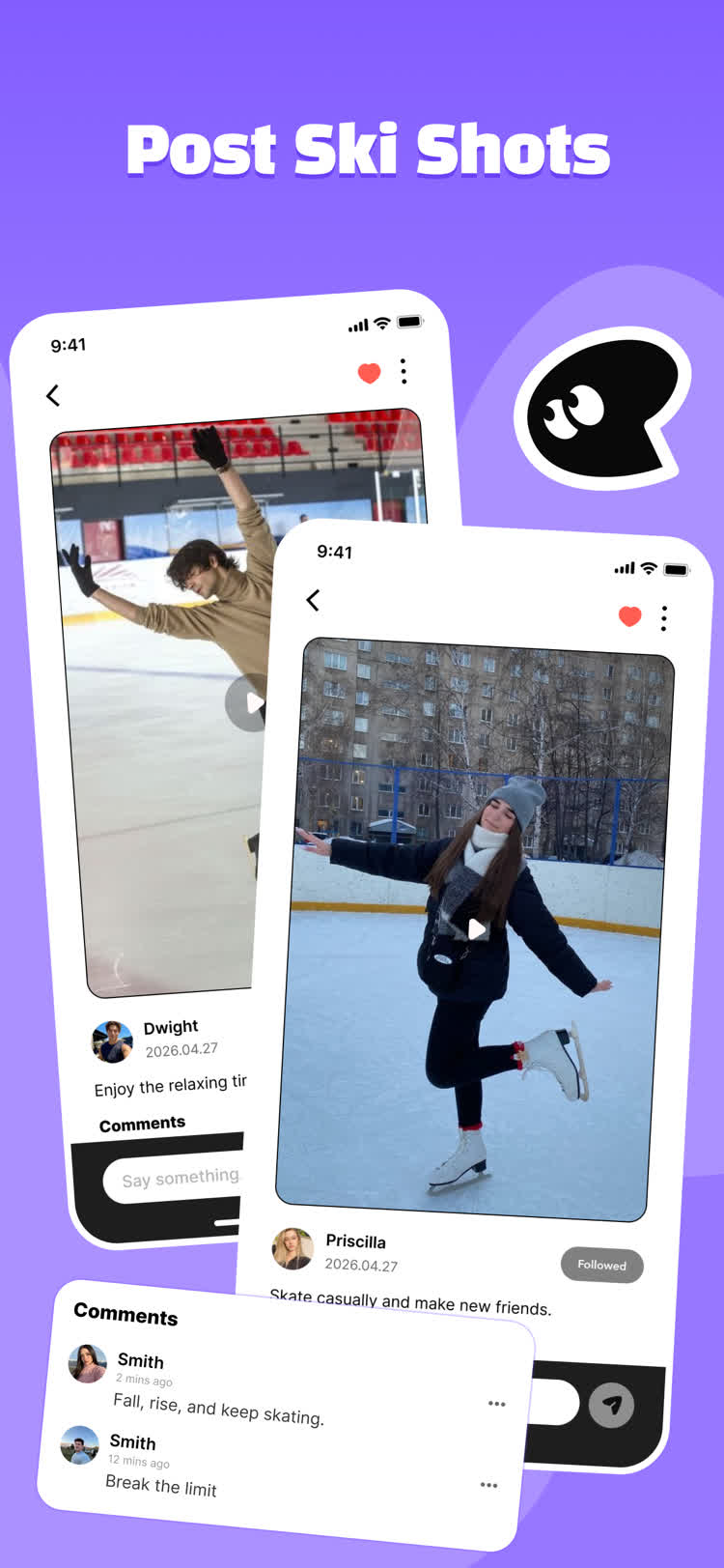 app screenshot sharing skating video